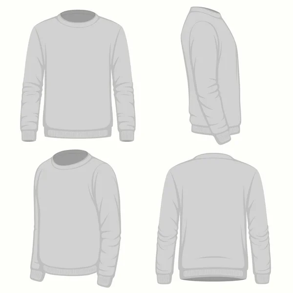 Front, back and side views of blank  hoodie sweatshirt. — Stock Vector