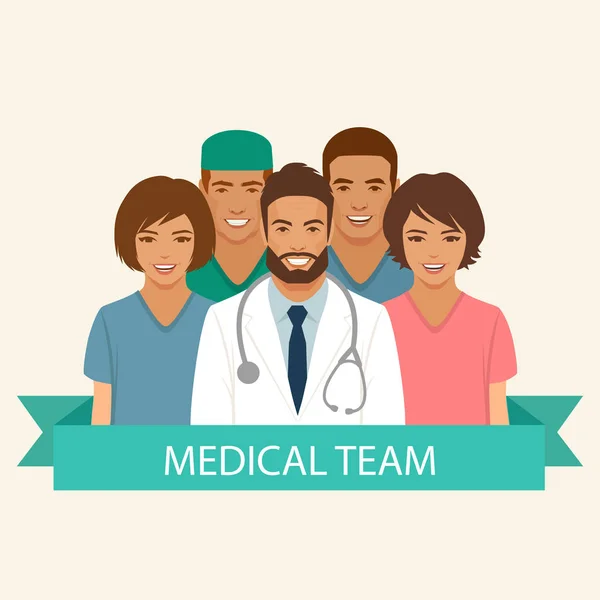 Equipe medica, infermiere medico e personale chirurgo , — Vettoriale Stock