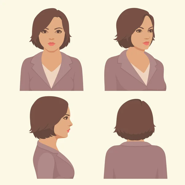 Full face and profile head — Stock Vector