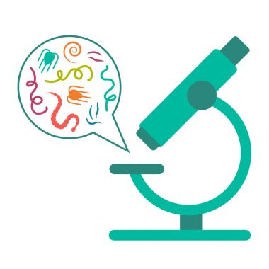 parasite and worm with microscope clipart