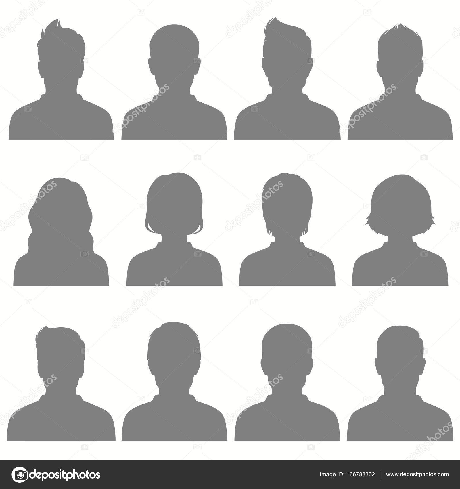 Set Of Avatar Or User Icons. Vector Illustration. Silhouette Of