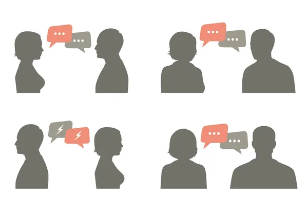 Talk Icon Vector Illustration Couple Dialog Ith Speech Bubble Communication — Stock Vector