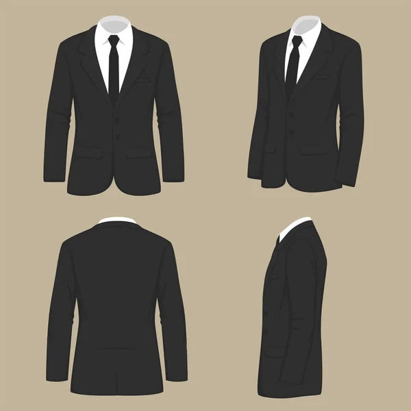 Vektor Illustration Mode För Män Kostym Uniform Baksida Utsikt Över — Stock vektor