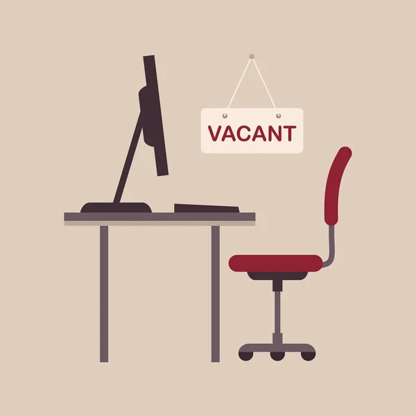 Vector Illustration Vacant Concept Office Chair Business Job Vacancy Hiring — Stock Vector