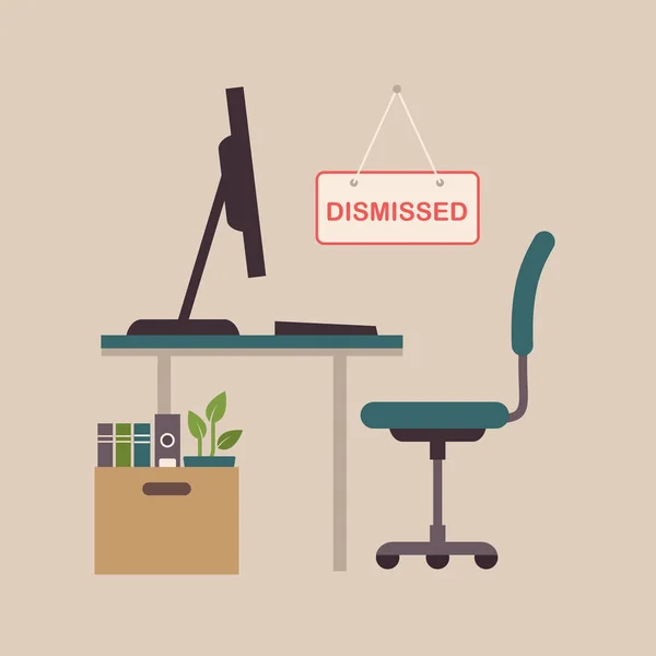 Ilustração Vetorial Conceito Trabalho Demitido Cadeira Escritório Demissão Trabalho Negócios — Vetor de Stock