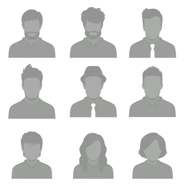 Conjunto Avatar Plano Icono Personas Vectores Ilustración Diseño Caras Usuario — Archivo Imágenes Vectoriales