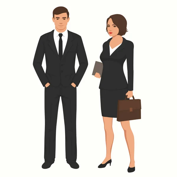 Ilustração Vetorial Empresários Empresário Empresário Homem Mulher Personagens Equipe Escritório — Vetor de Stock