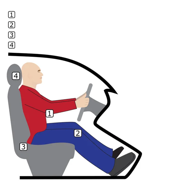Posture derrière le volant — Image vectorielle