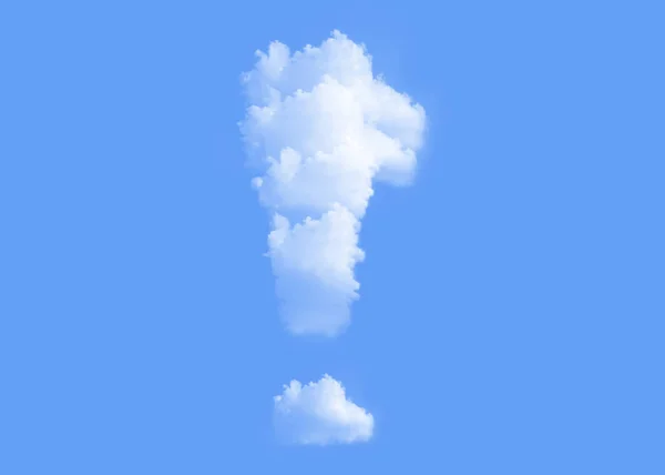 Signo de exclamación de nubes — Foto de Stock