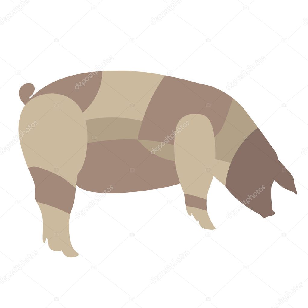 pig with butchers diagram on it
