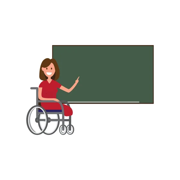 Disabilita insegnante sorridente — Vettoriale Stock