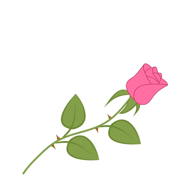 Εικονογράφηση Διάνυσμα Ενιαίο Λουλούδι Τριαντάφυλλο Σύμβολο Της Αγάπης — Διανυσματικό Αρχείο