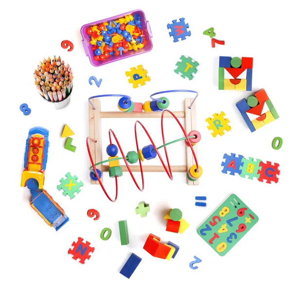 Color juguetes frontera — Foto de Stock