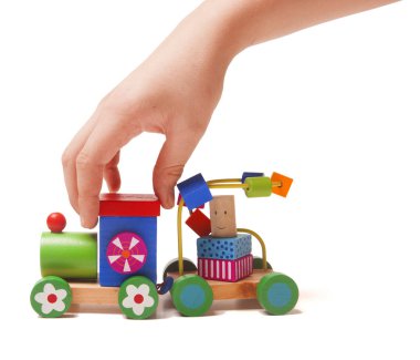 Tahta tren puzzle ile Koç