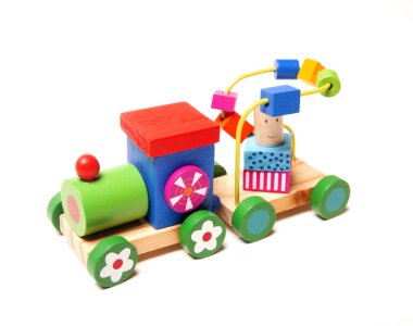 Tahta tren puzzle ile Koç