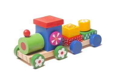 Tahta tren puzzle ile Koç