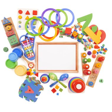 çerçeve ve birçok oyuncaklar