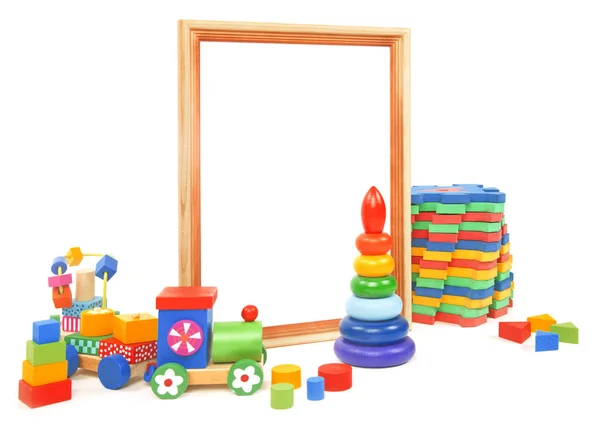 Quadro e muitos brinquedos — Fotografia de Stock