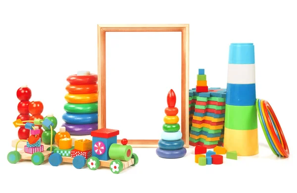 Frame and many toys — Stock Photo, Image