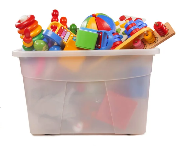 Box with very many toys — Stock Photo, Image