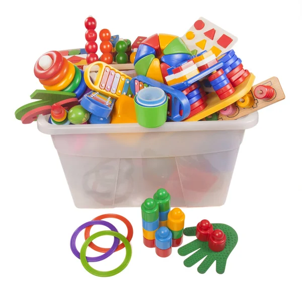 Box with very many toys — Stock Photo, Image