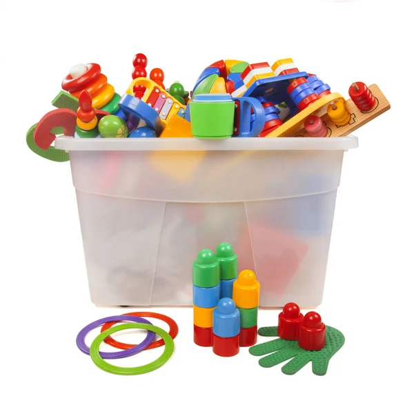 Box with very many toys — Stock Photo, Image