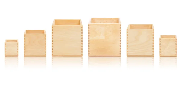 Wooden open boxes Royalty Free Stock Images