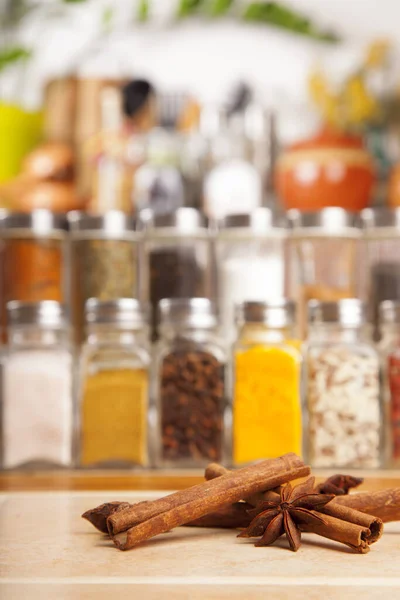 Jars Spices Table Kitchen — Stock Photo, Image