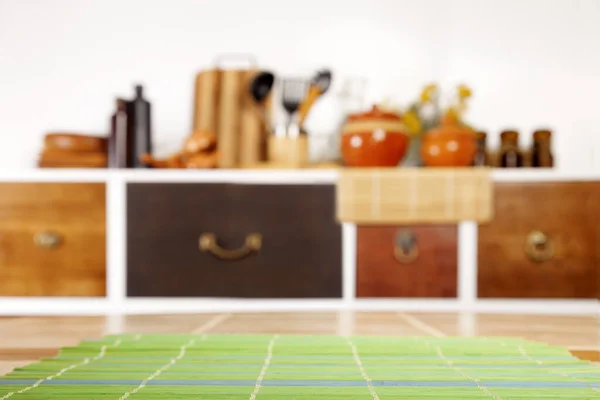 Table Top Blur Kitchen Room Background Stock Photo