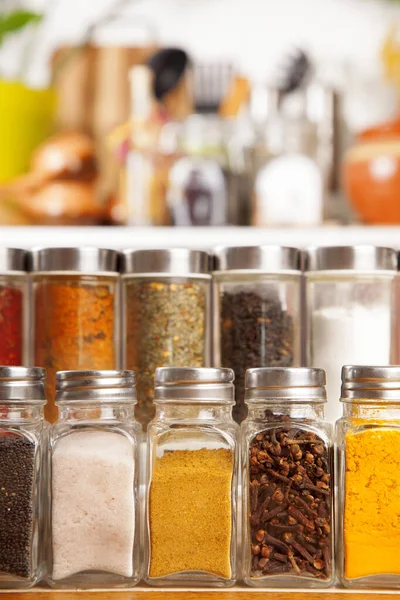 Jars Spices Table Kitchen Stock Photo