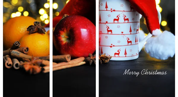 Frutos de Natal no fundo — Fotografia de Stock