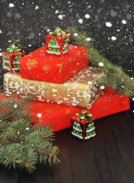 Decorações Natal Fundo Leve — Fotografia de Stock
