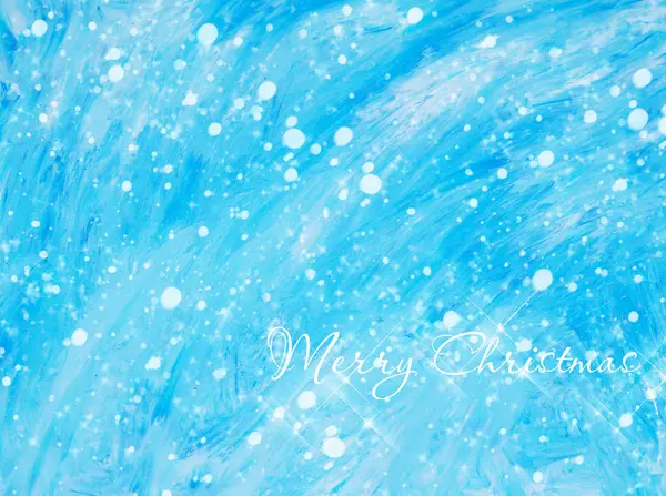 Рождественский Синий Фон Снегом Новогодними Символами — стоковое фото