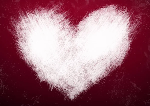 Dibujar Corazón Rojo Sobre Fondo Blanco — Foto de Stock