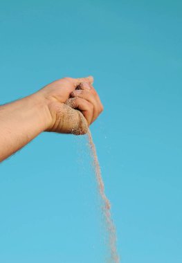 Erkek el gökyüzü arka plan.