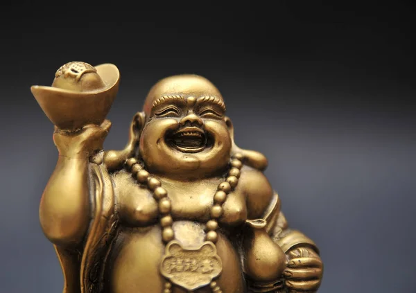 Golden Buddha Black Background — Stock Photo, Image