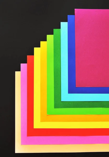 Colorful Papers Black Background — Stock Photo, Image