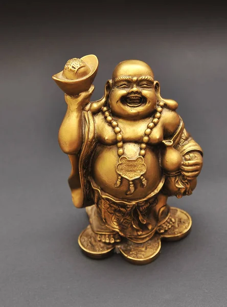 Golden Buddha Black Background Royalty Free Stock Images