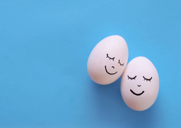 Easter eggs on a colorful background 