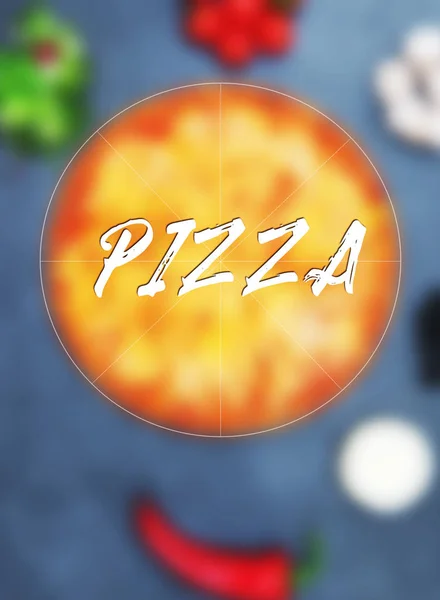 Pizza Fundo Pedra — Fotografia de Stock