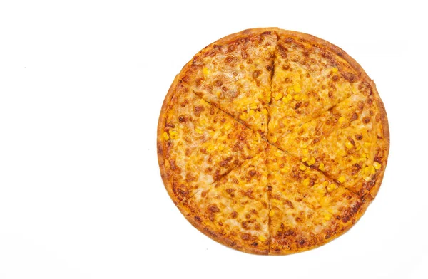Pizza Izolowana Białym Tle — Zdjęcie stockowe