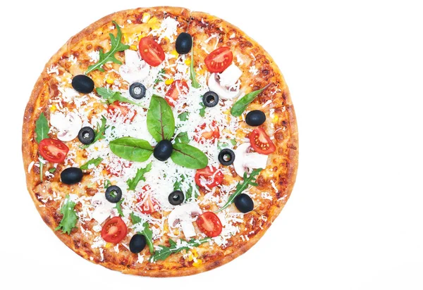 Delicious Pizza White Background — Stock Photo, Image