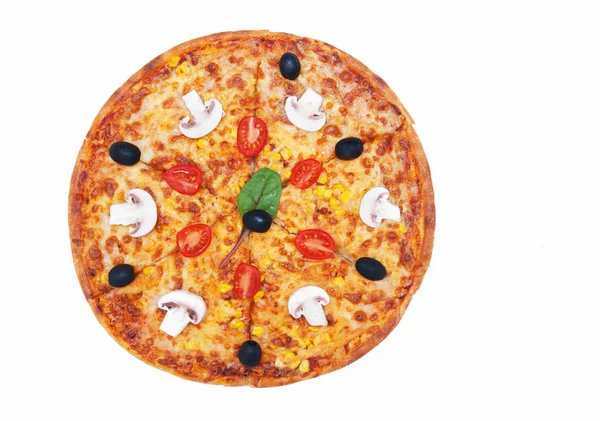 Delicious Pizza White Background — Stock Photo, Image