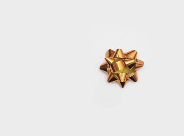 Festive colorful bows on white background. Holiday background. Christmas concept.