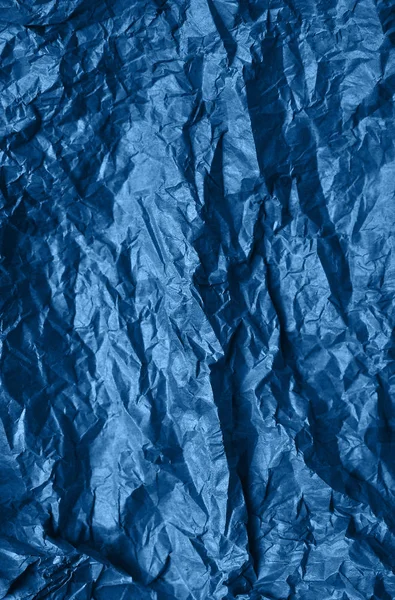 Foto Textura Papel Arrugado Color Azul Moda — Foto de Stock