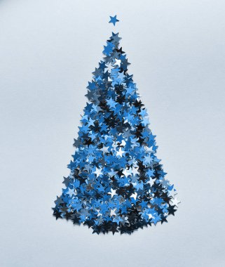 Şenlik arka planı. Mavi arkaplanda parıldayan yıldızlar.