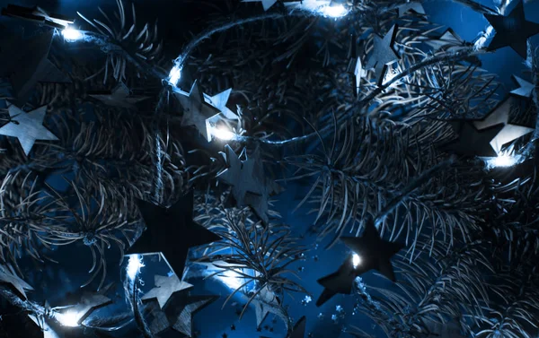 Christmas Decorations Blue Trendy Color — Stockfoto