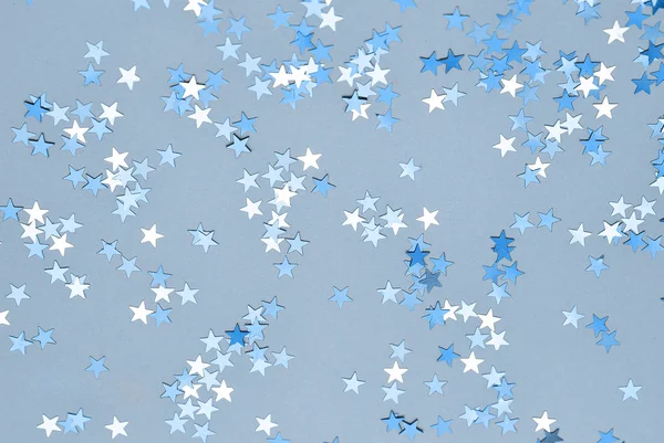 Fundo Festivo Glitter Estrelas Fundo Azul — Fotografia de Stock