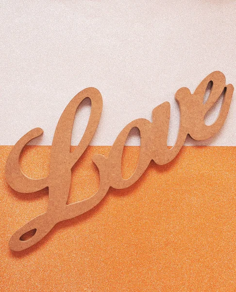 Wooden Word Love Pink Background — Stock Photo, Image