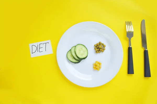 Imagen Conceptual Del Tema Dieta Placa Con Algo Comida — Foto de Stock